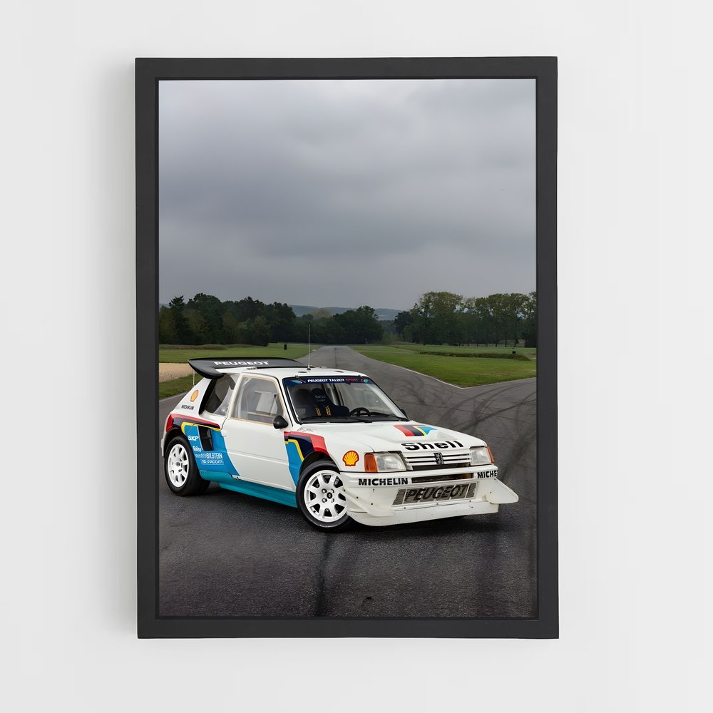 Poster Rallye Bleu Éclat – affiche Peugeot (vue 2)